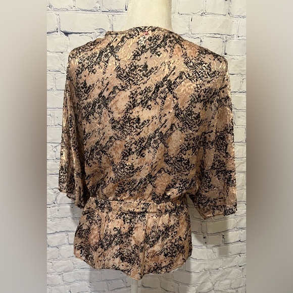 Parker Leopard Print Silk blend Dolman Sleeve Blouse Top XS - Picture 4 of 7